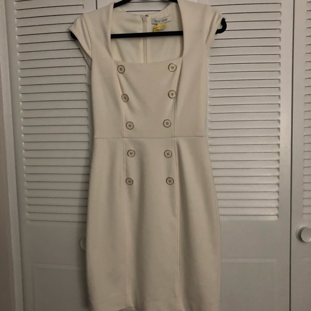 WHMB White Dress with Belt Sz 2